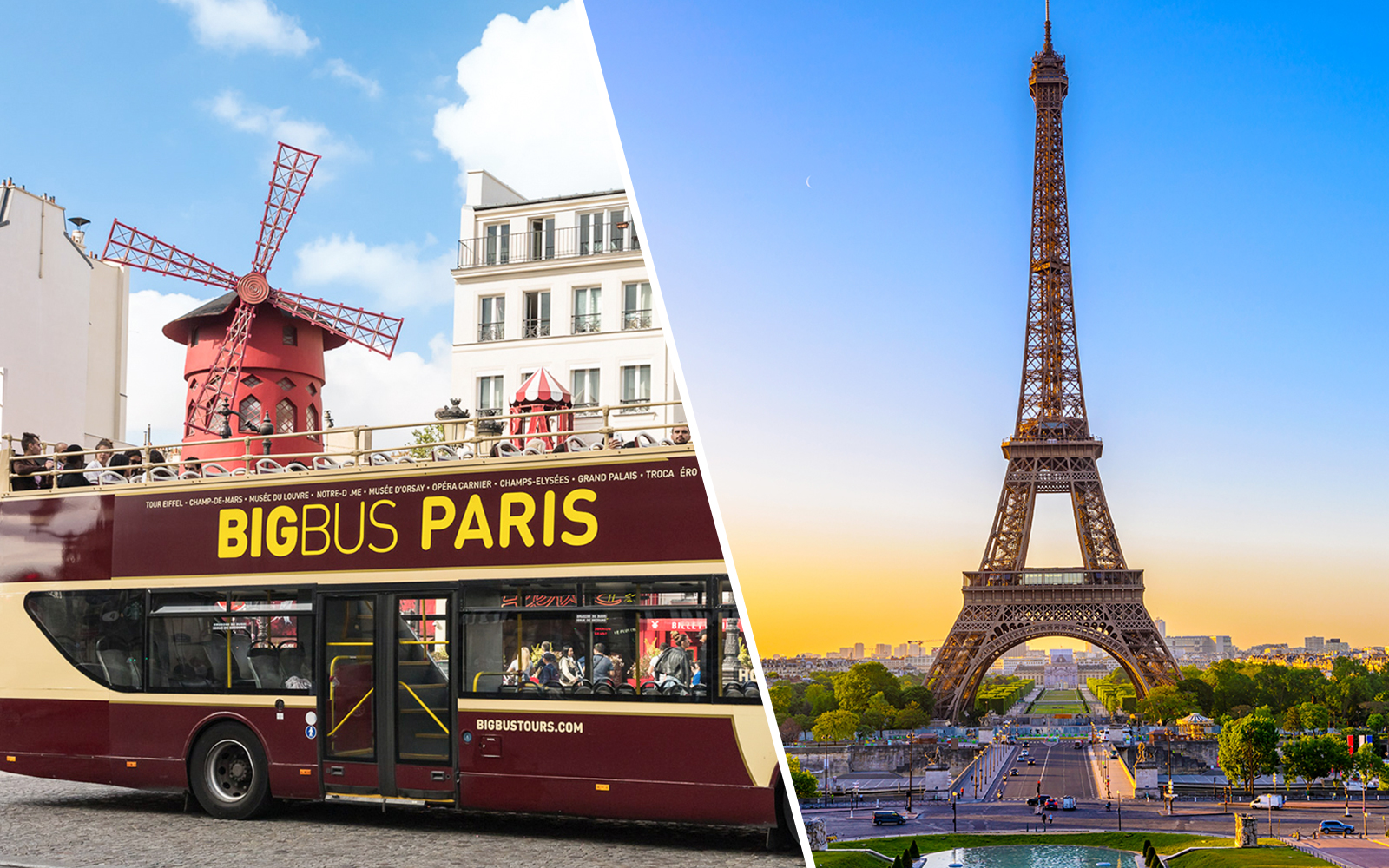 Image of Big Bus: 2-Hour Evening Bus Tour of Paris with 1-Hour Guided Tour of Eiffel Tower