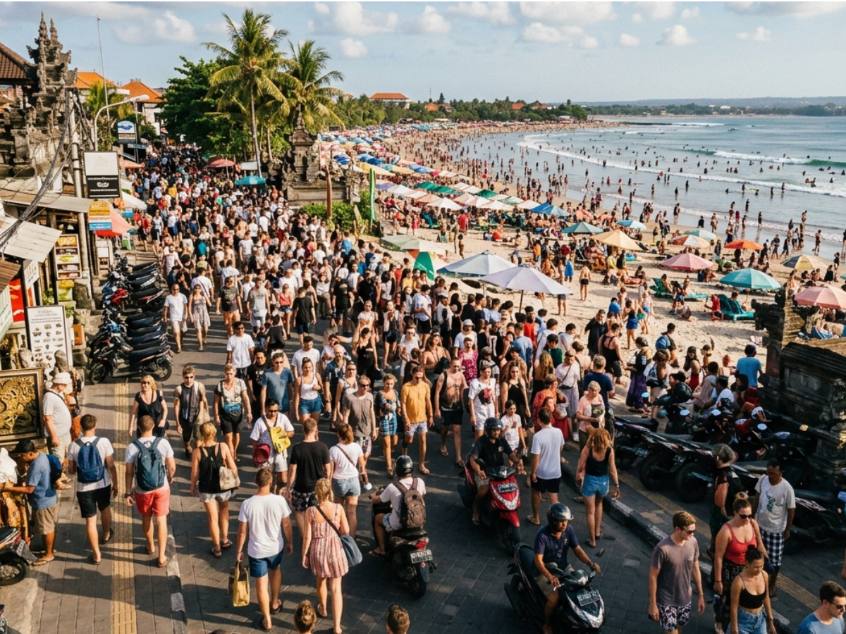Crowds in Bali in September
