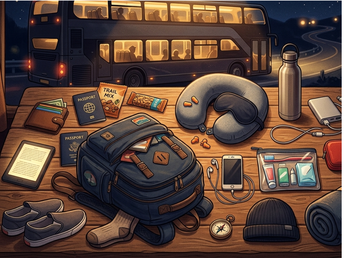 The Night Bus Travel Checklist: What to Carry