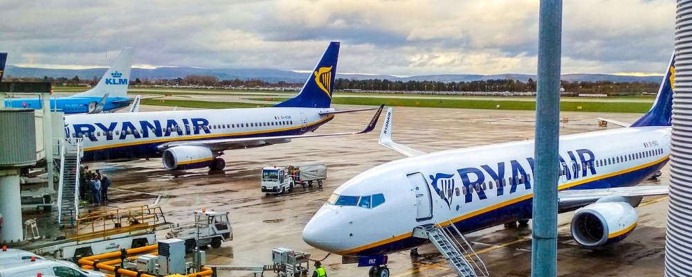 A ryan air aircraft at airport