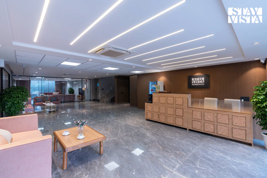 stayvista residences near cyber city hub with gym and air purifier