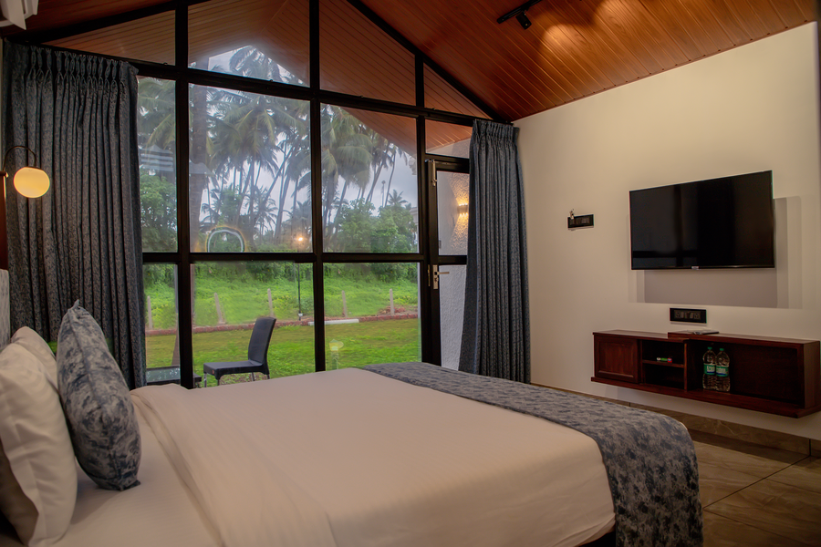white sand beach resort