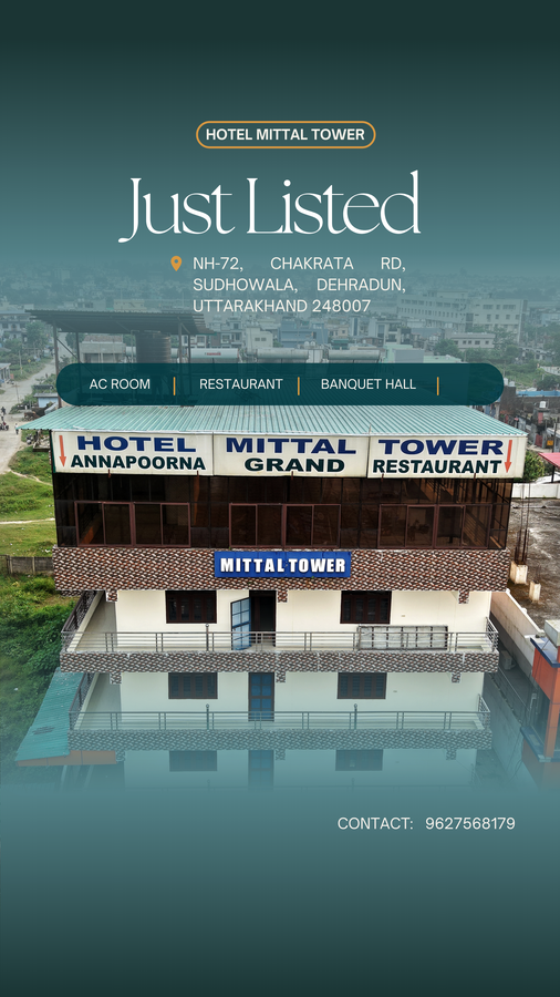 Hotel Mittal Tower,Near - Jolly Grant Airport,3 star