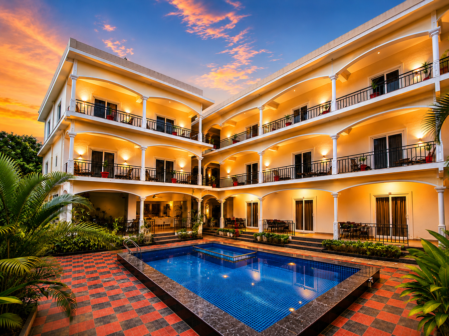 Morjim Sunset Hotel,Morjim Beach-North Goa,2 star