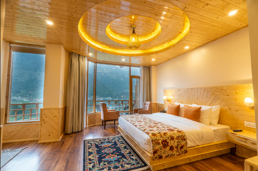 rustic wood guest house