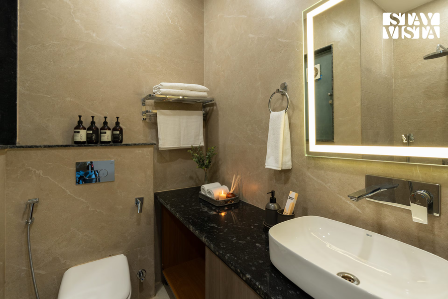 stayvista residences near cyber city hub with gym and air purifier