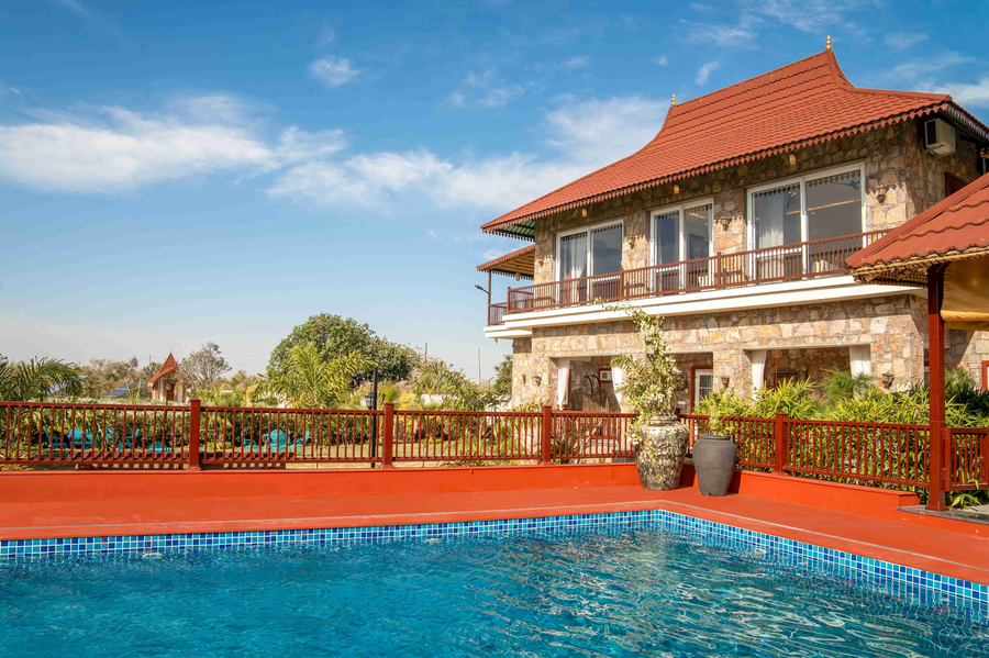 geeta bagh luxury farm stay with private pool villa in pushkar