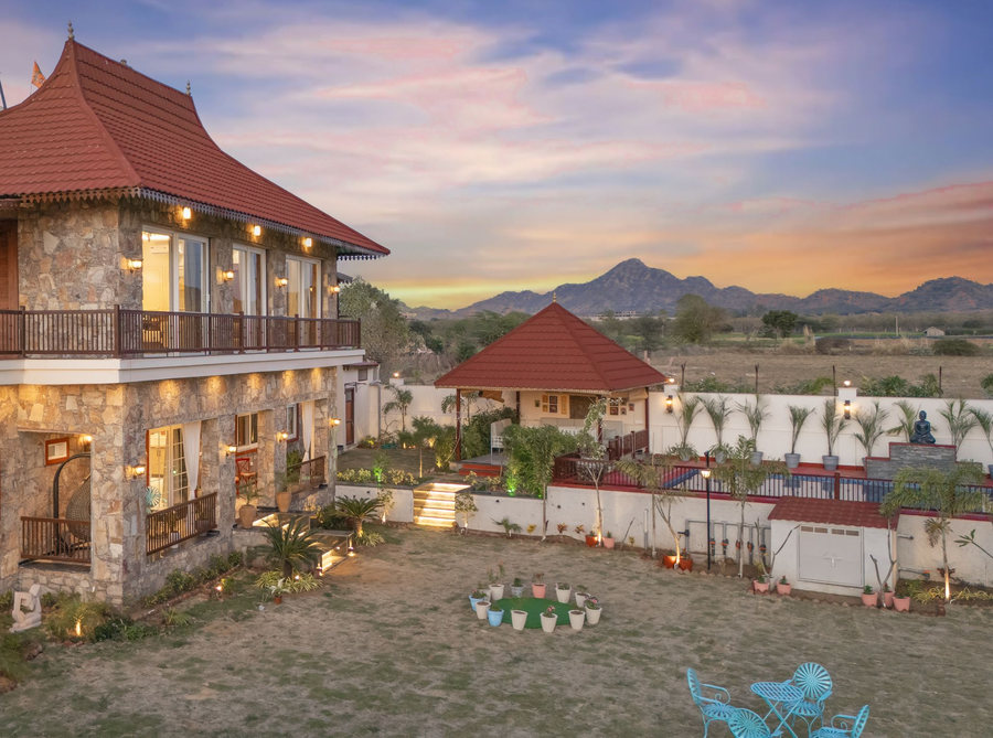 geeta bagh luxury farm stay with private pool villa in pushkar
