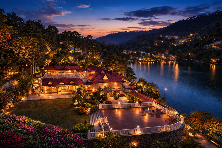 neelesh inn luxury lake view resort with swimming pool on bhimtal lake