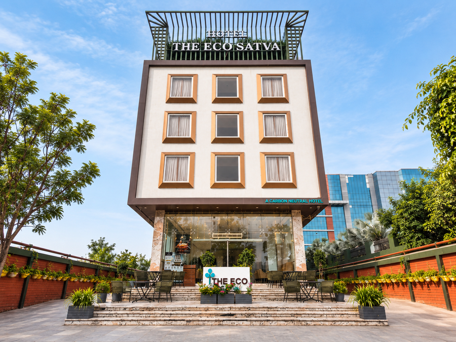 the eco satva kota with a resto bar and dance floor